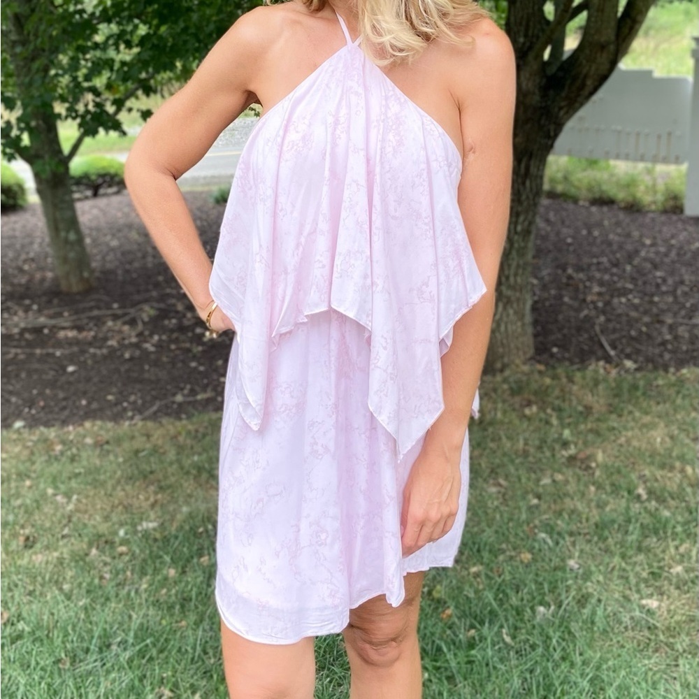 Lilac pink halter dress